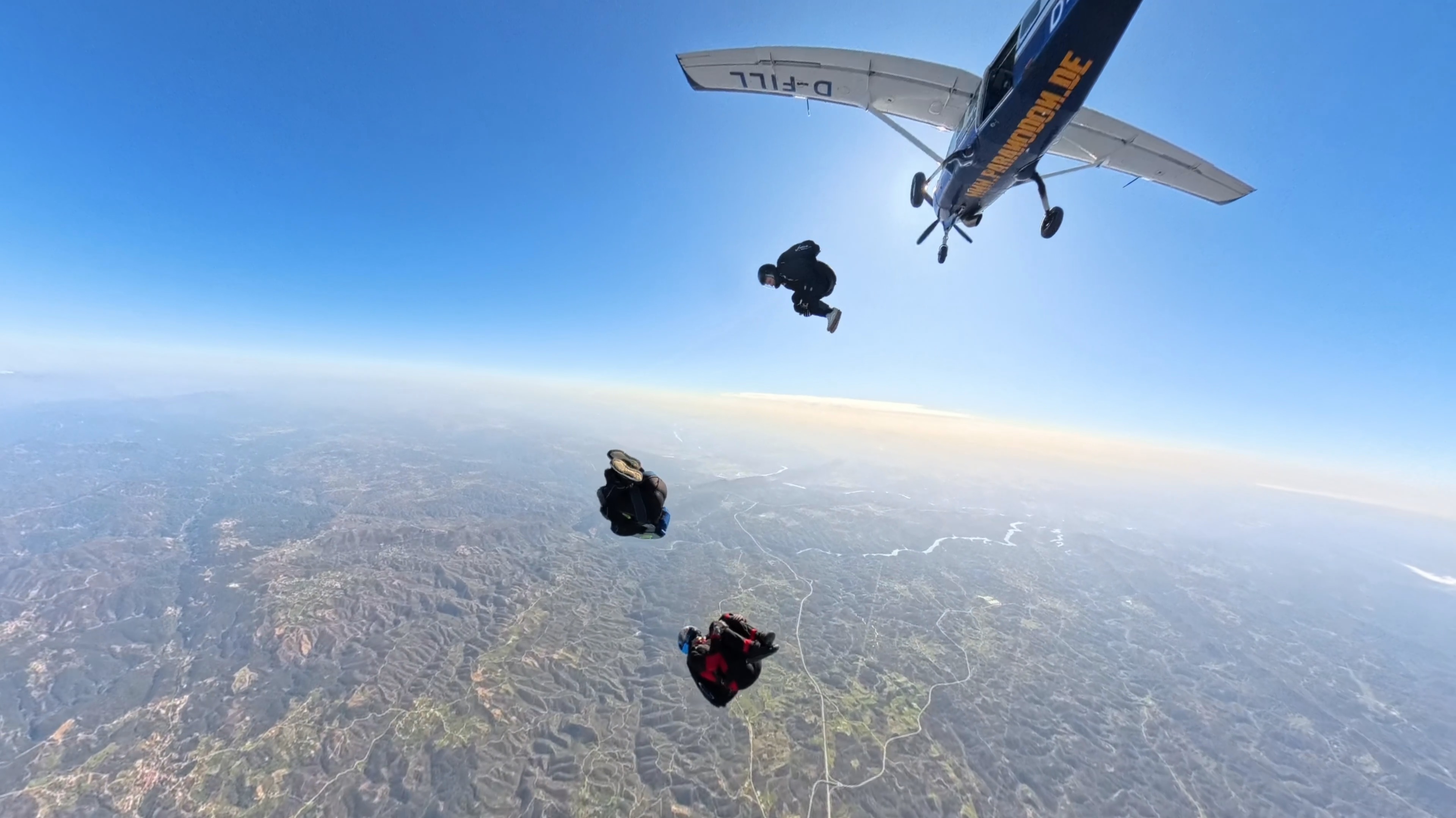 Skydiving action shot